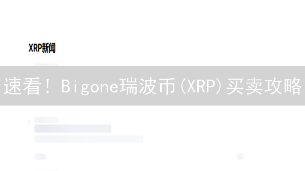 速看！Bigone瑞波币(XRP)买卖攻略：新手也能轻松上手！